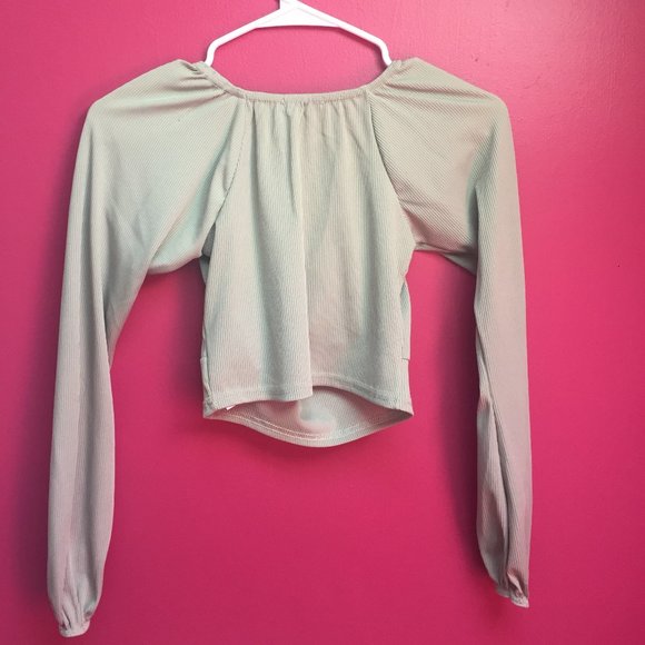 Nasty Gal Mint Square Neck Crop Top - Picture 4 of 5